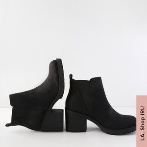 Black chunky booties